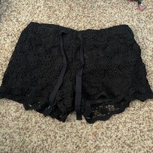 Black lace shorts